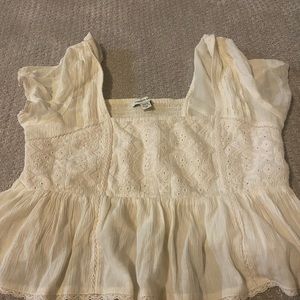 COPY - American eagle white stitch crop top with tags